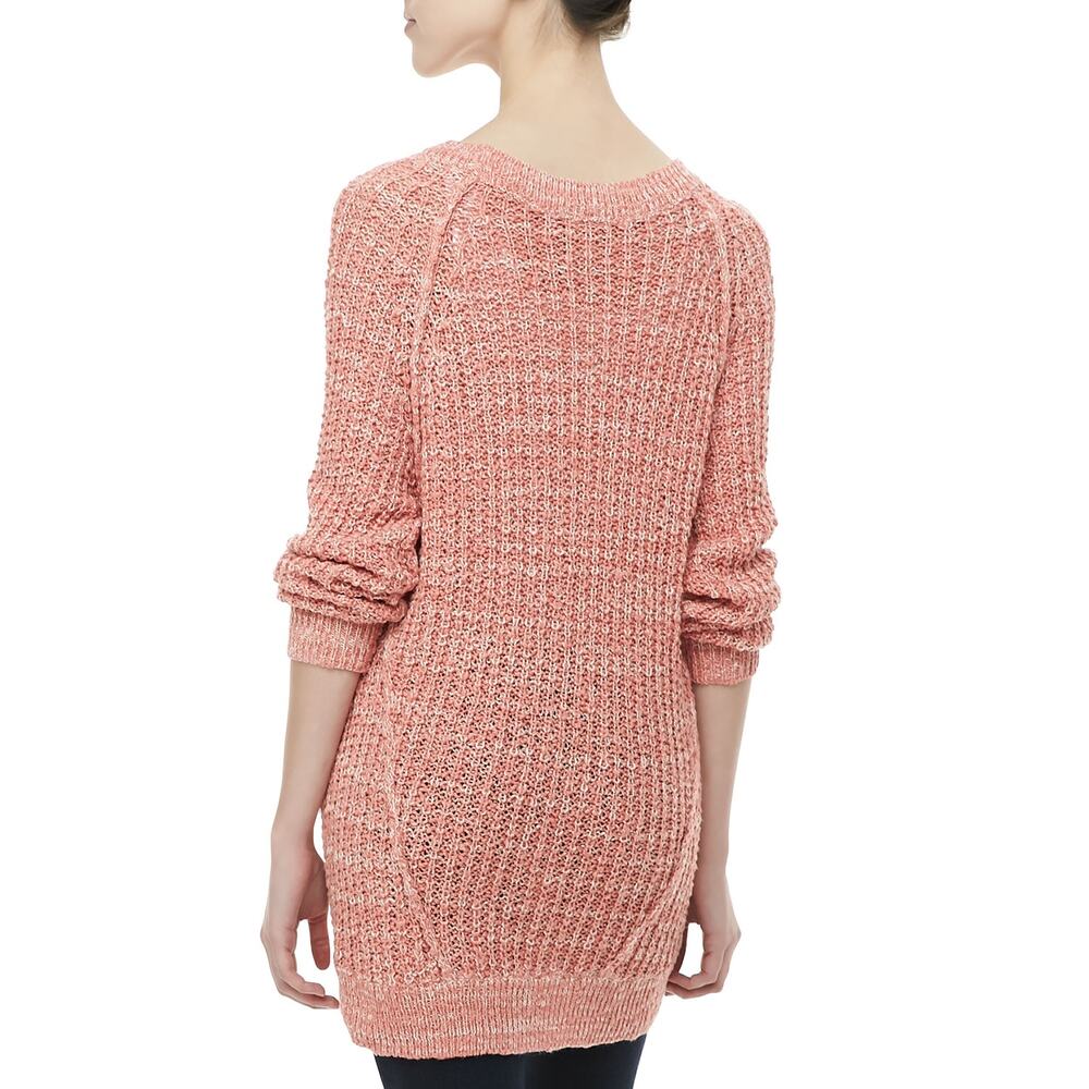 Free People Sweater XS Pink Chunky Marled Knit Long Sleeve Pullover Star Dune - Picture 5 of 11